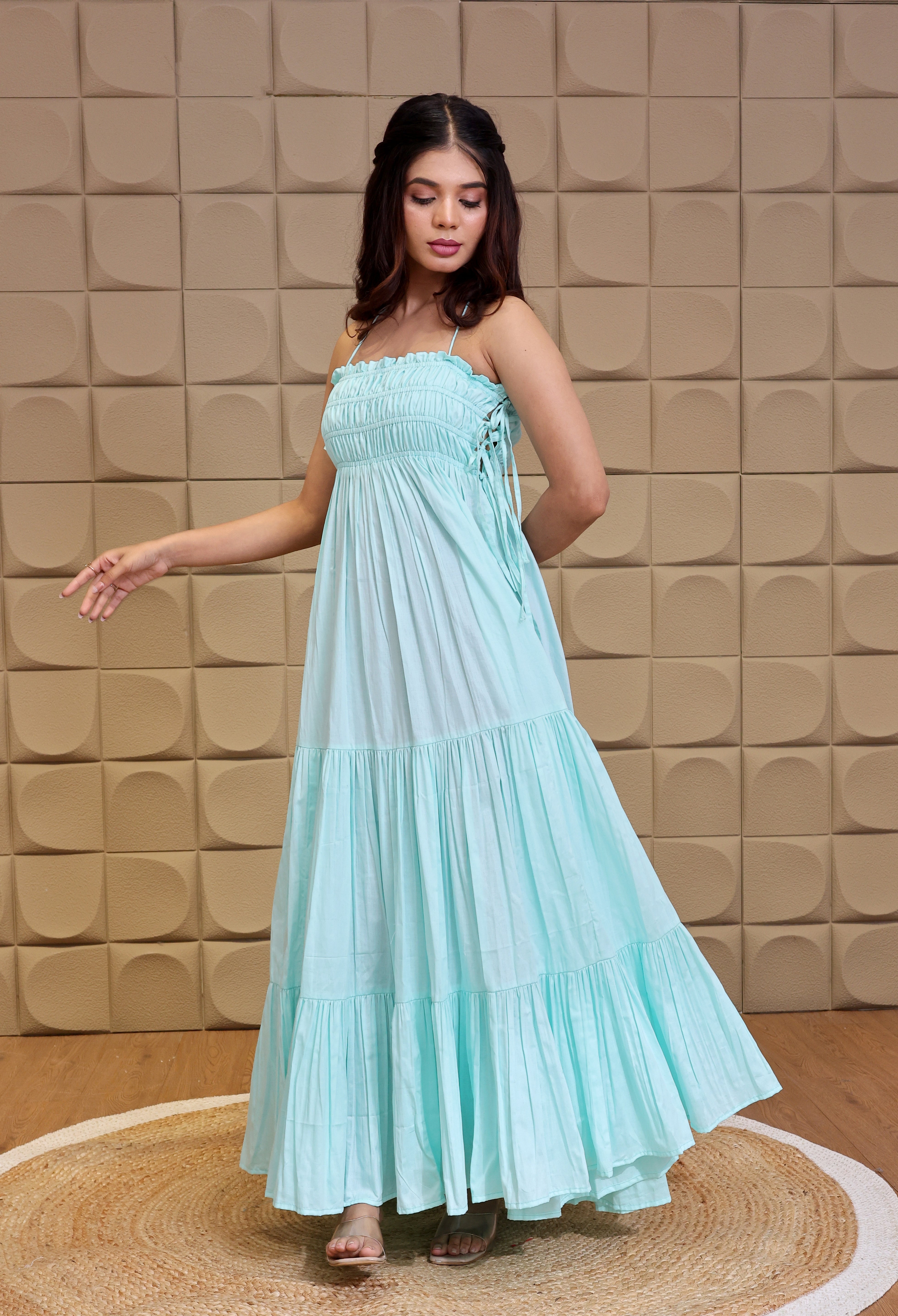 Azura - Drawstring Tiered Maxi Dress