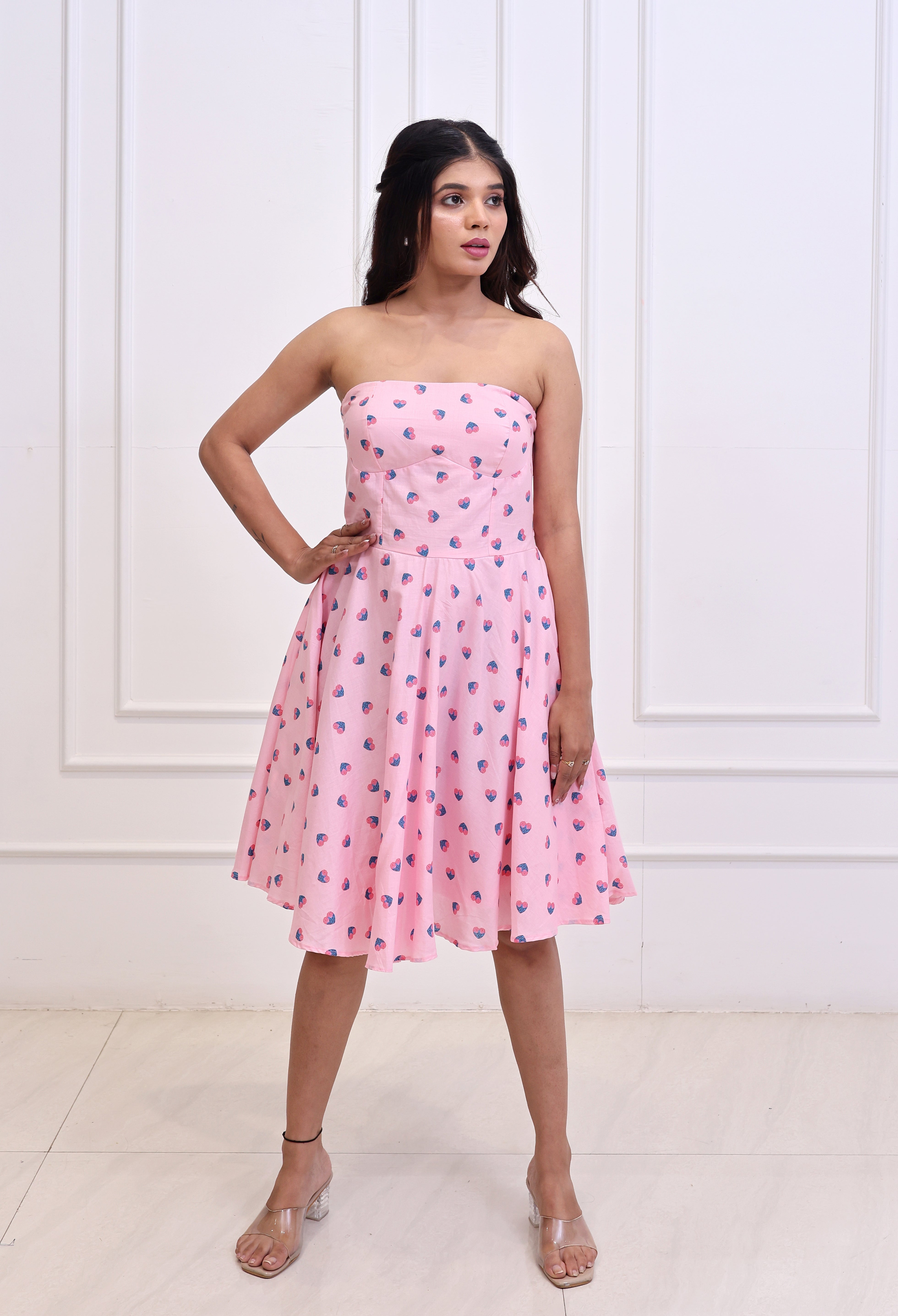 Diva - Detachable Sleeves Padded Short Dress