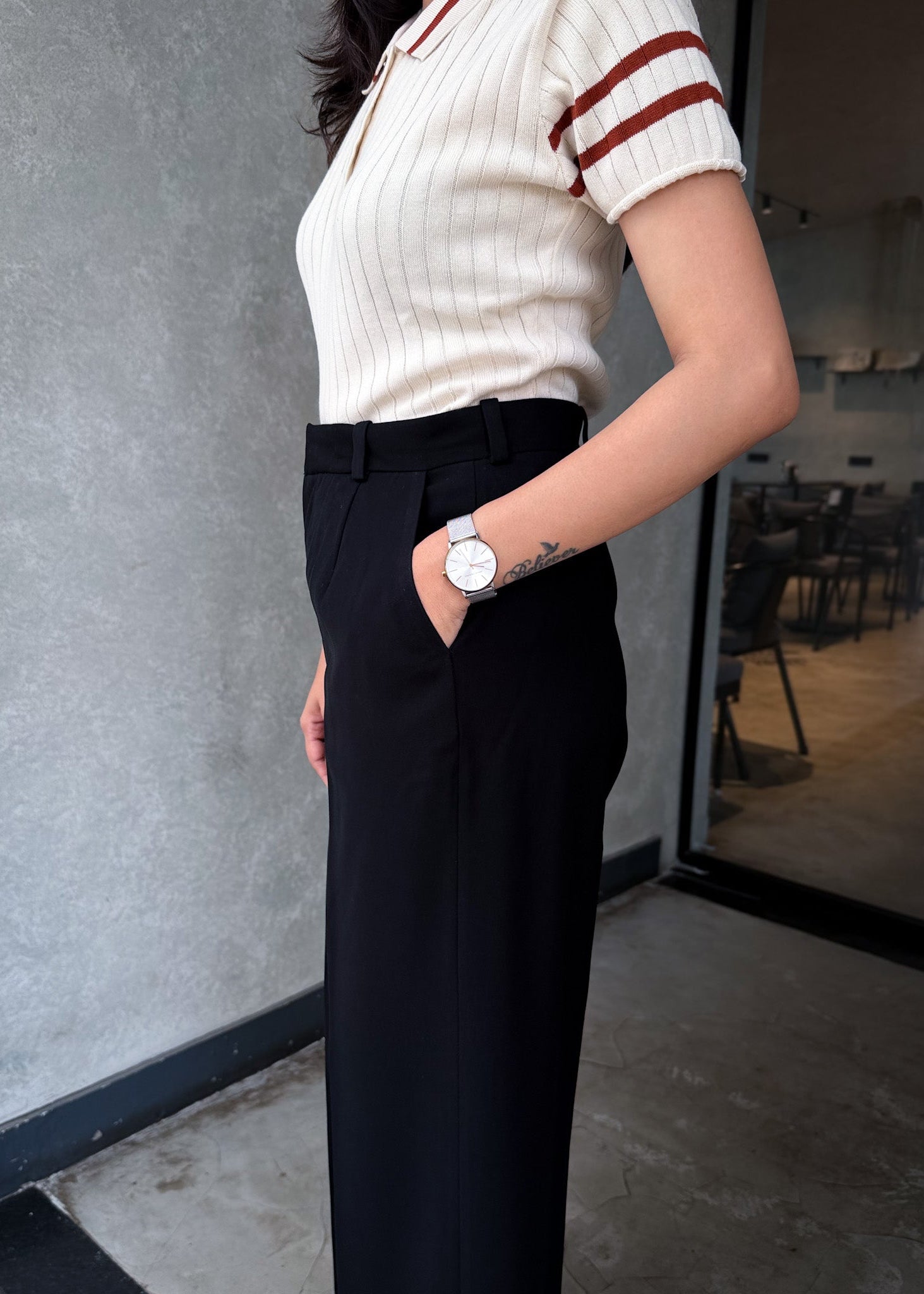Classic Black Tailored Fit Trousers
