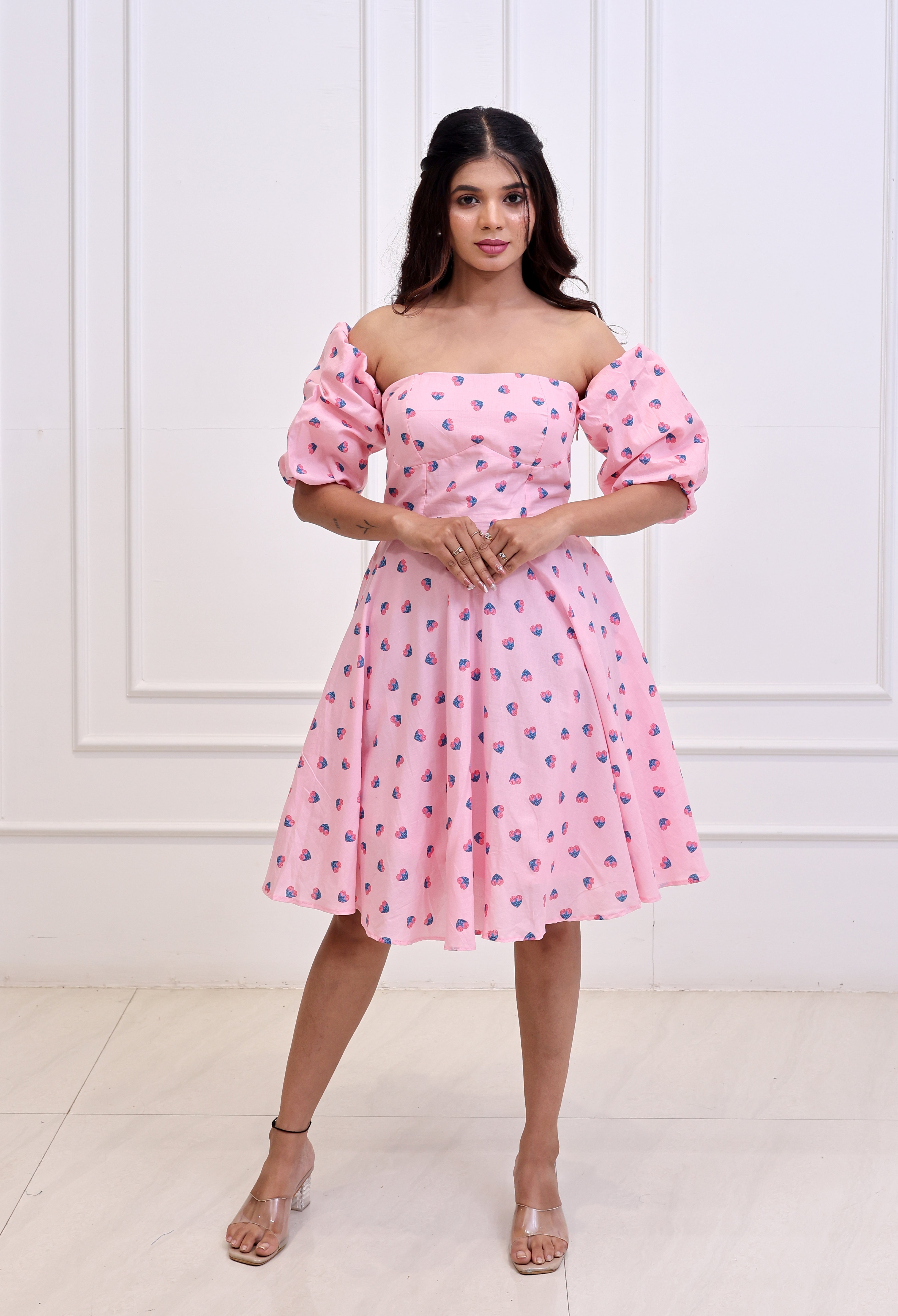 Diva - Detachable Sleeves Padded Short Dress