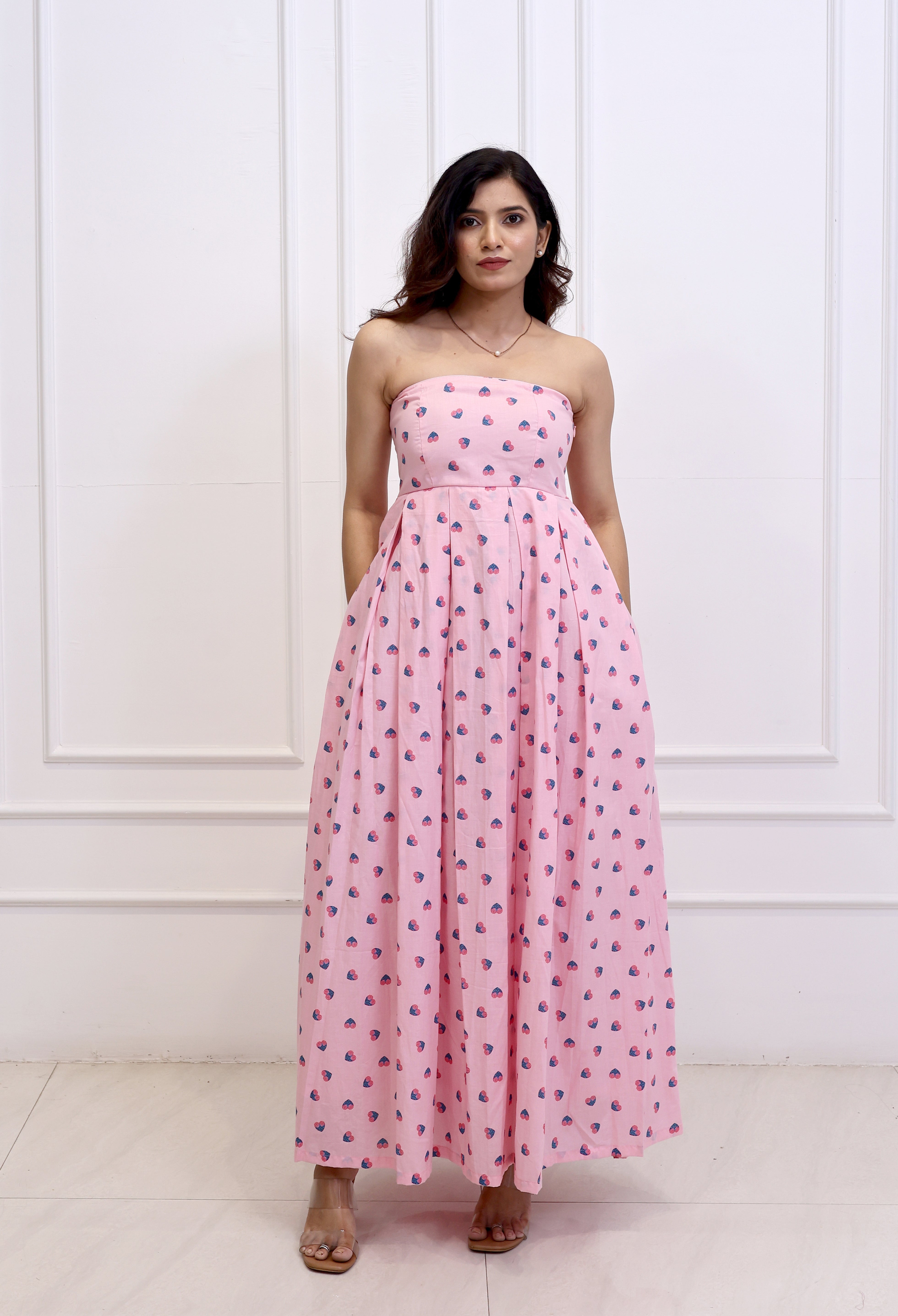 Sofie – Strawberry Padded Maxi Dress
