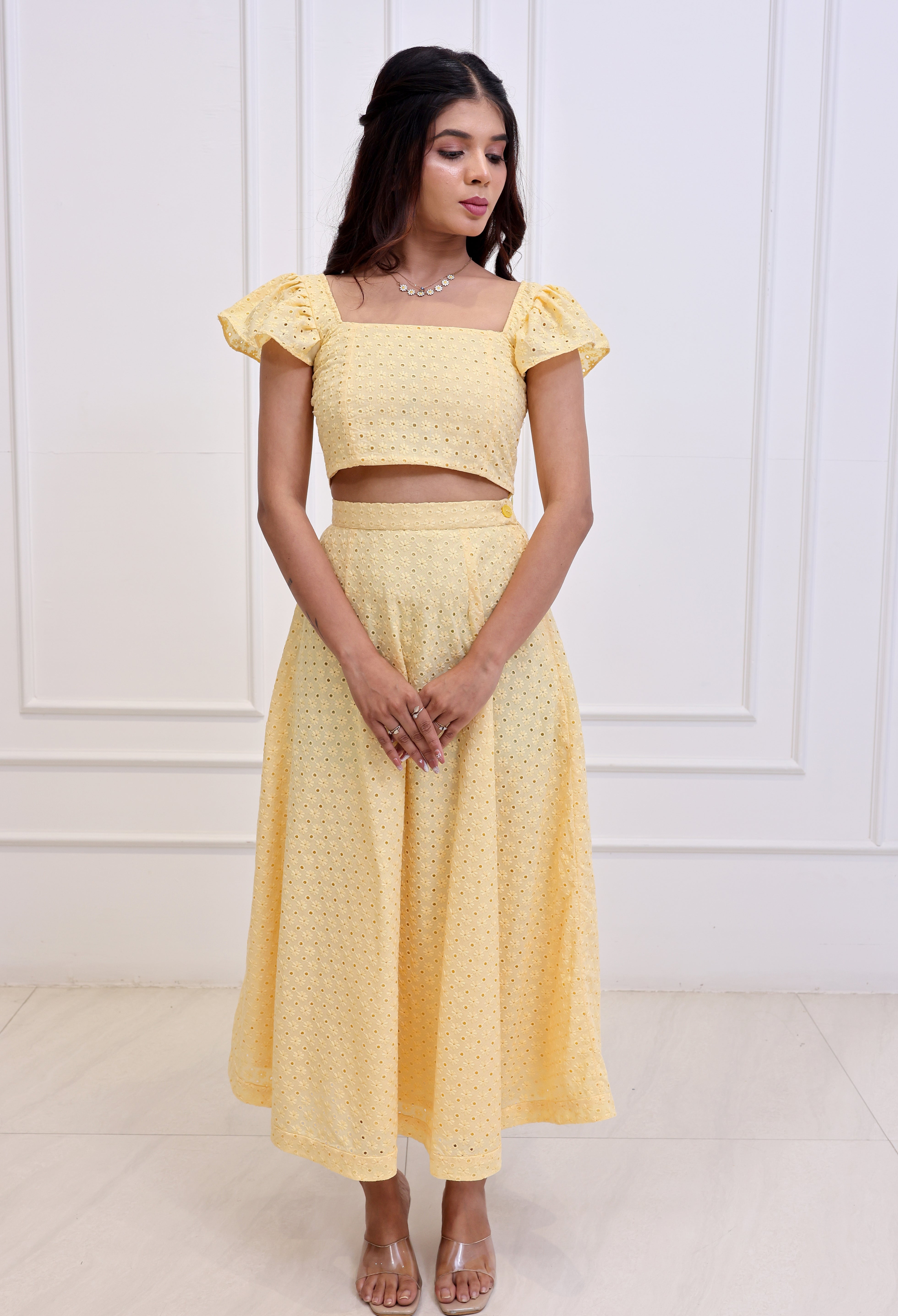 Zaina - Yellow Hakoba Co-ord Set